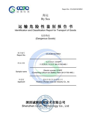 First-page preview of: Sea transport identification report