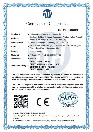 First-page preview of: EMC compliance document based on sample testing